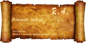 Racsek Antal névjegykártya